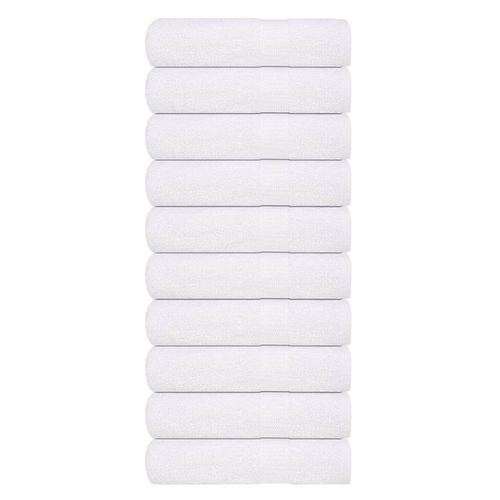 Кърпи за баня vidaXL, 10 бр, бели, 70x140 см, 360 gsm, 100% памук, 0.14 kg