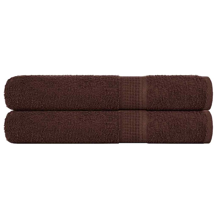 Комплект кърпи vidaXL, 2 бр, кафяви, 100x200 см, 360 gsm, 100% памук, 1.36 kg