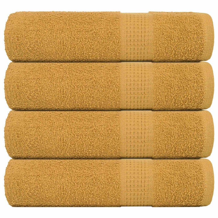 Комплект кърпи за баня vidaXL, 4 бр, златисти, 100x150 см, 360 gsm, 100% памук, 1.94 kg
