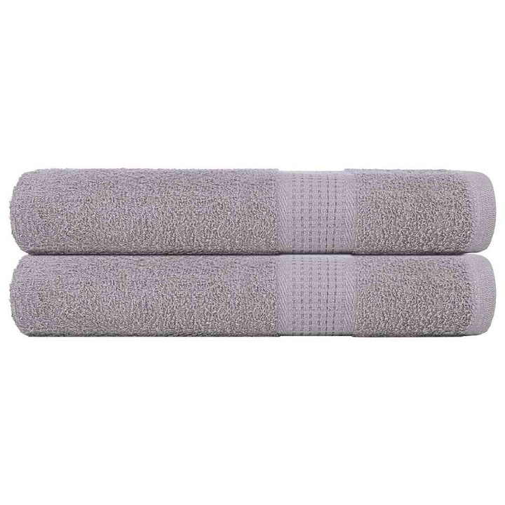 Комплект кърпи vidaXL, 2 бр, сиви, 100x200 см, 360 gsm, 100% памук, 1.36 kg