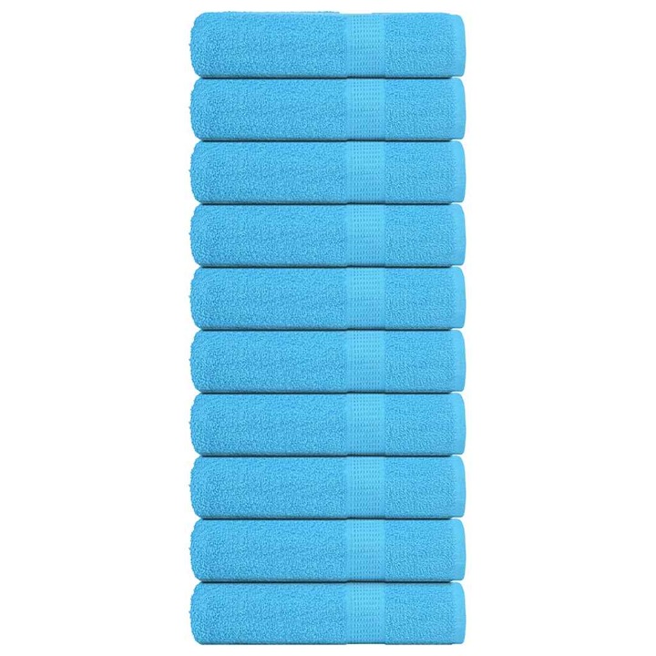 Prosoape de dus vidaXL, 10 buc, turcoaz, 70x140 cm, 360 g/m², 100% bumbac, 3.26 kg