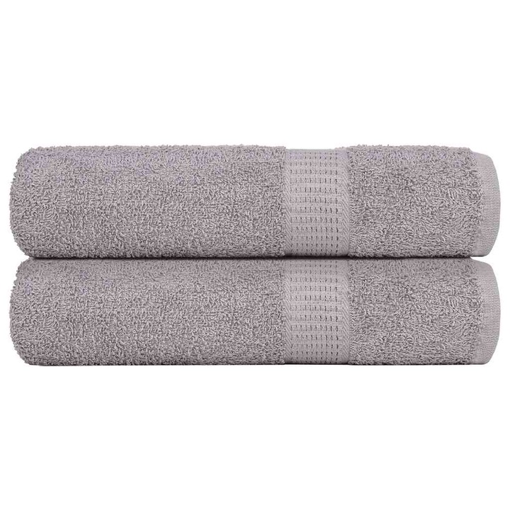 Комплект кърпи за баня vidaXL, 2 бр, сиви, 100x150 см, 360 gsm, 100% памук, 1 kg