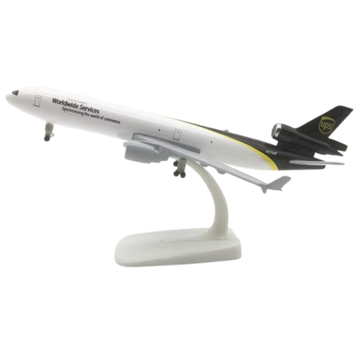 Макет на самолет UPS MD-11, метал, 20см, мащаб 1:300