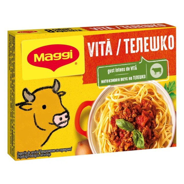 Кубче за приготвяне на бульон, MAGGI - Aida, с телешко, 80g
