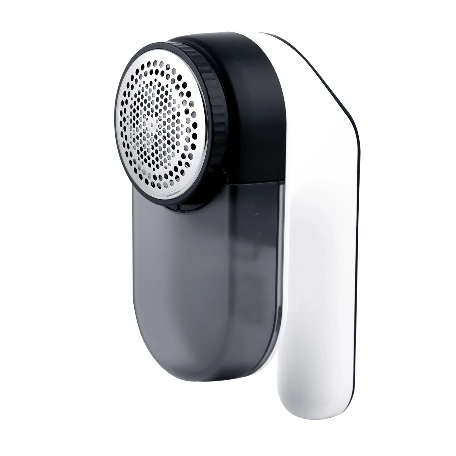 Aparat de curatat scame electric, lame din otel inoxidabil, ecran LCD, 3 niveluri de intensitate a puterii, recipient mare de 120 ml, baterie 2000 mAh, negru si alb