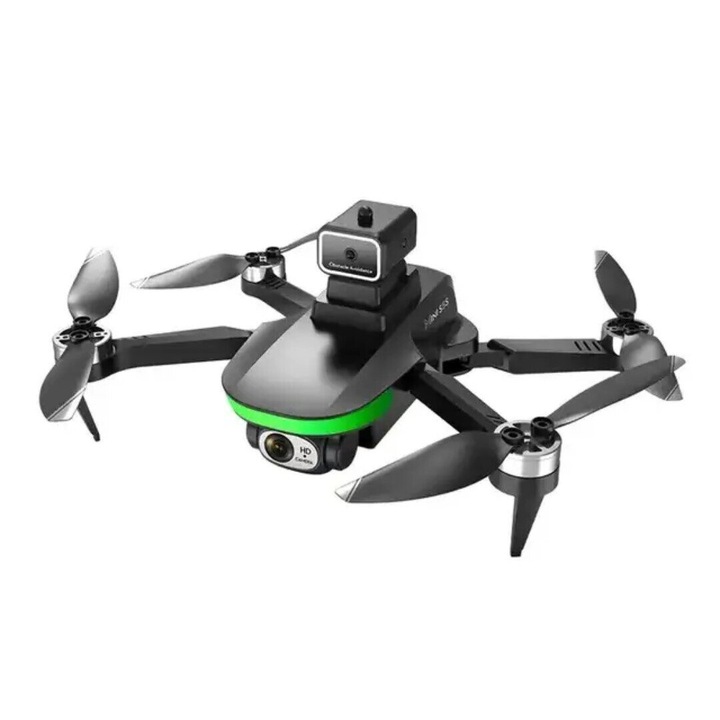 Дрон LS S5S, 4k HD Камера, 360 ​​​​градусово въртене, 2 батерии, Време на полет 14 минути, Черен