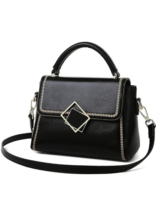 OEM Női táska, Eco-bőr, 9,1x4,3x6,3 hüvelykes, fekete