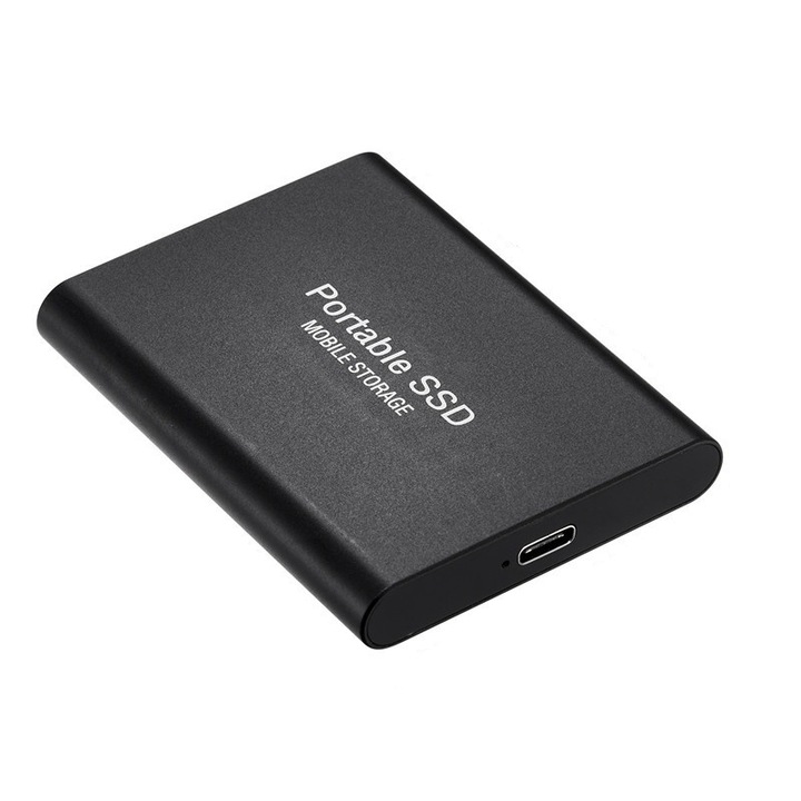 Външен SSD 2TB, 540MB/s, черен, USB Type C кабел комплект