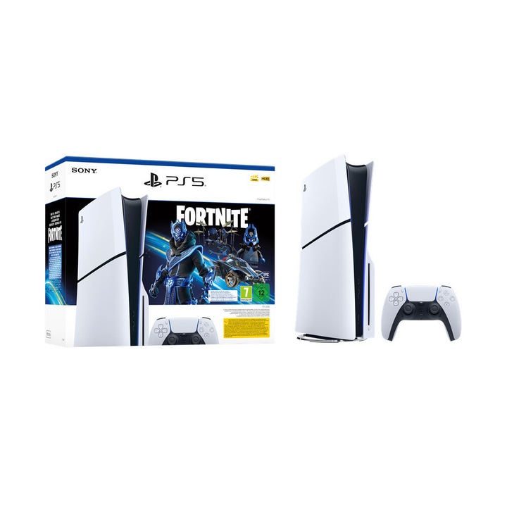 Конзола PlayStation 5 (PS5) Slim, 1TB, Fortnite Cobalt Star (официален пакет)
