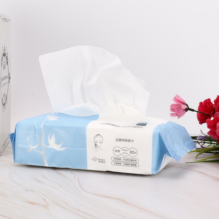 Prosoape de fata de unica folosinta, BGHYHYHI, 80 bucati, absorbant, alb