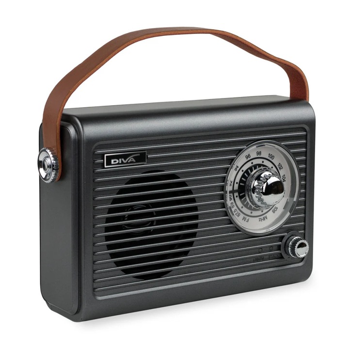 Radio cu design retro Diva Retrobox Series RB-BT6500, Bluetooth, Negru