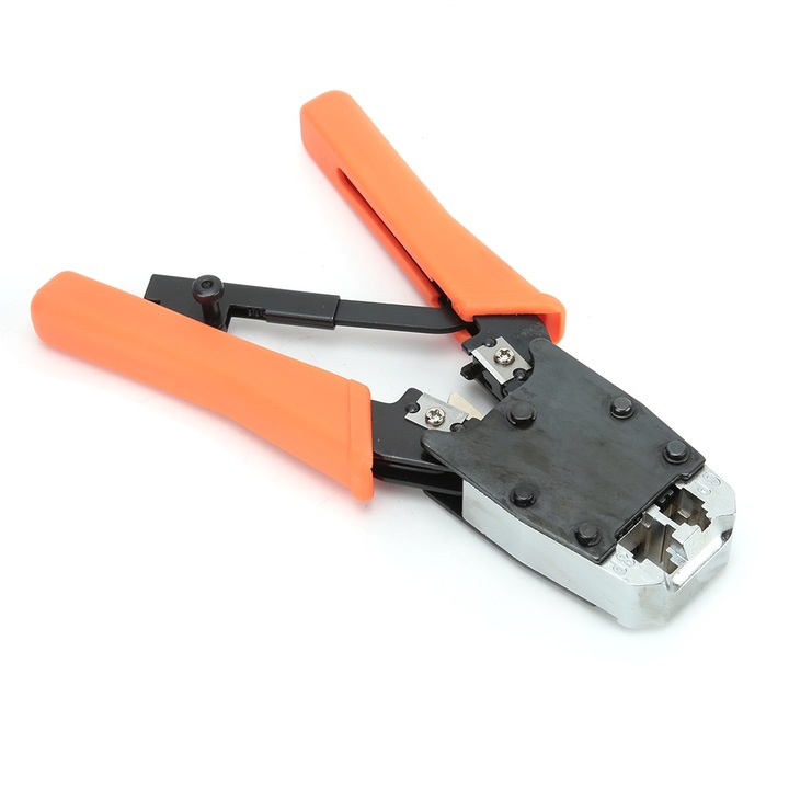 Enforose krimpelő fogó, 6P/8P, acél, narancssárga