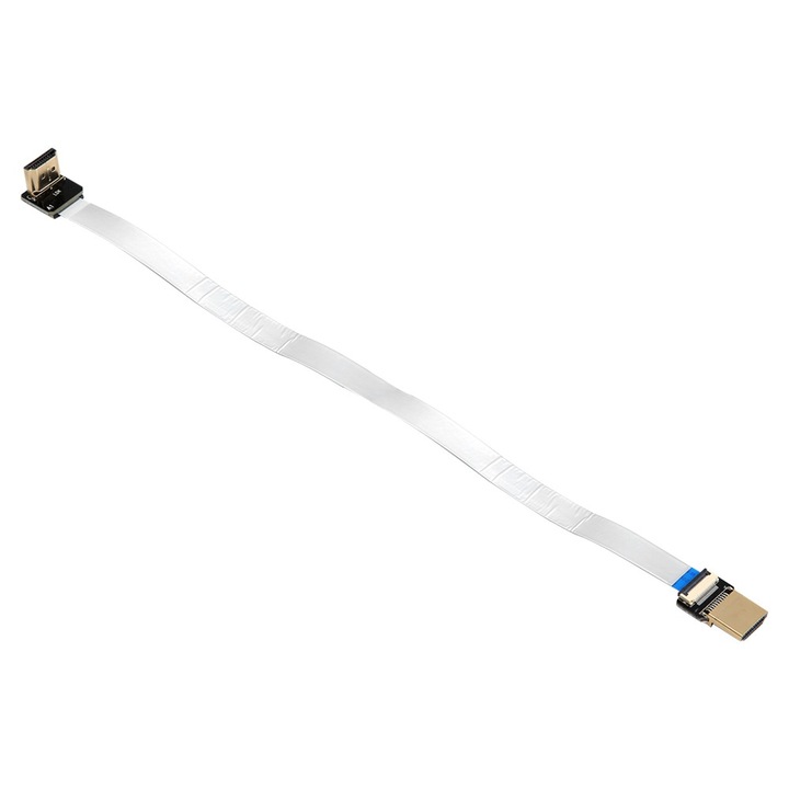 Ultra puha lapos adapterkábel 90 fokos szabványos HDMI A1 lapos interfésztől HDMI apa lapos interfészig (30 cm)