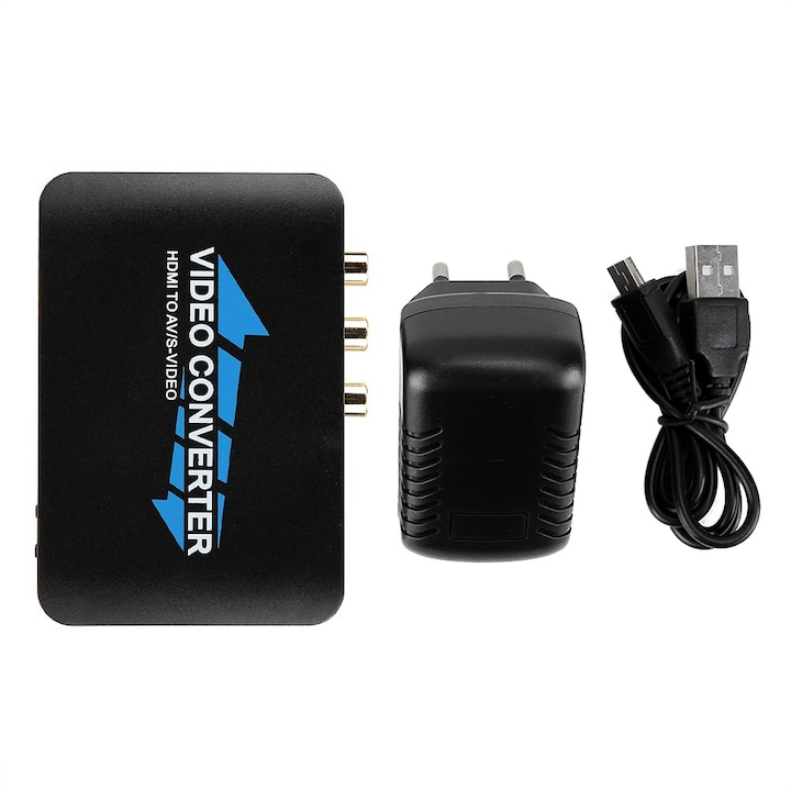 Преобразувател HDMI към AV/S-Video компонентно видео аудио HD 110-240V (ЕС щепсел)