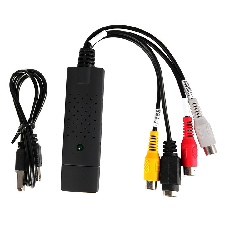 Adaptor portabil pentru card de captura audio video USB 2.0 cu port S-Video AV pentru captura
