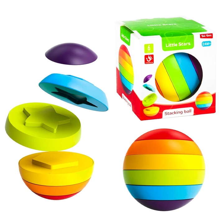 Joc Piramida cu Cercuri Toi-Toys pentru Copii