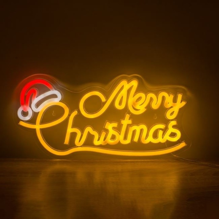 Lampa de Craciun, "Merry Christmas", LED Neon, 42.7x21cm, LCMC-04