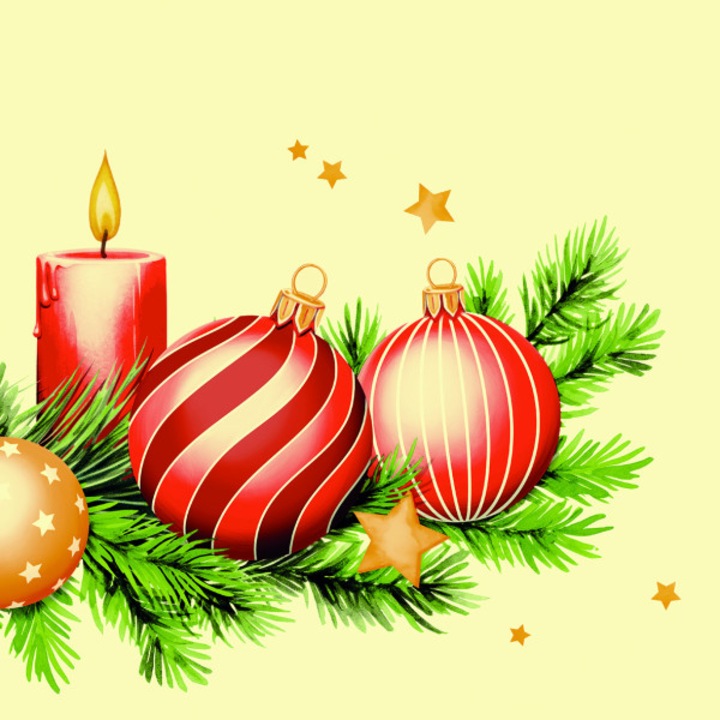 Servetele de masa festive Linclass pentru Craciun Revelion, Kerstin globuri 40 x 40 cm 50 buc