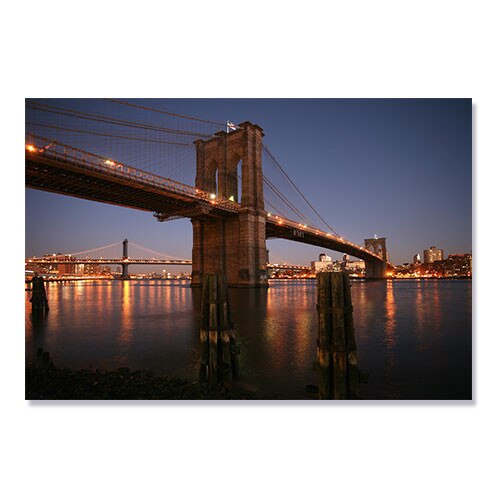 Tablou Canvas - Podul Brooklyn in amurg, 80 x 120 cm