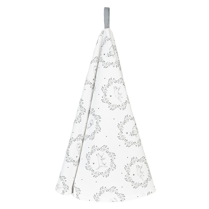 Prosop bucatarie bumbac alb gri Pisicute 80 cm