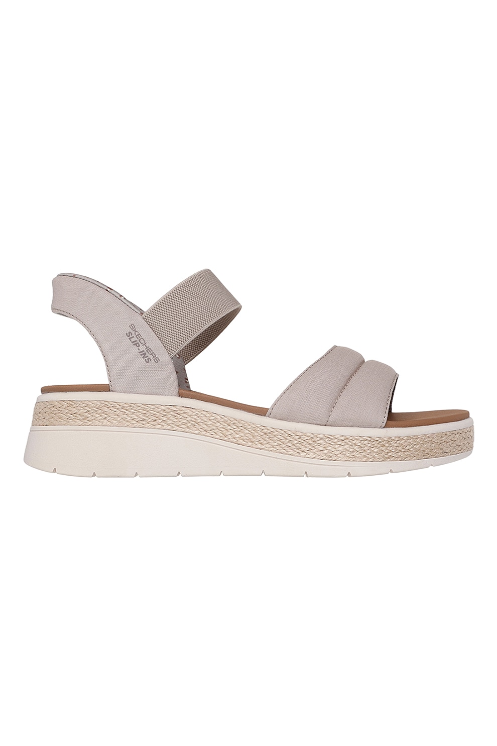Skechers, Sandale cu talpa wedge Slip-Ins™ Bobs Sun Ray, Maro taupe deschis, 37