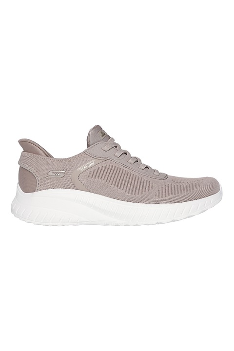 Skechers, Текстилни спортни обувки BOBS Slip-ins™ с лесно обуване, Сиво-кафяв