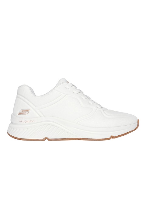 Skechers, Спортни обувки BOBS Arch Comfort от еко кожа, Бял, 41