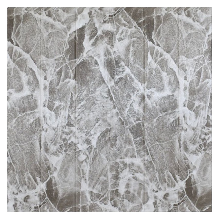 ZMR 3D öntapadó dekoratív panel, 70x77 cm, "szürke márvány" kivitel, vastagság 3 mm, ellenálló PVC anyag, burkolat: 0,54 nm - Fürdőszobába vagy konyhába