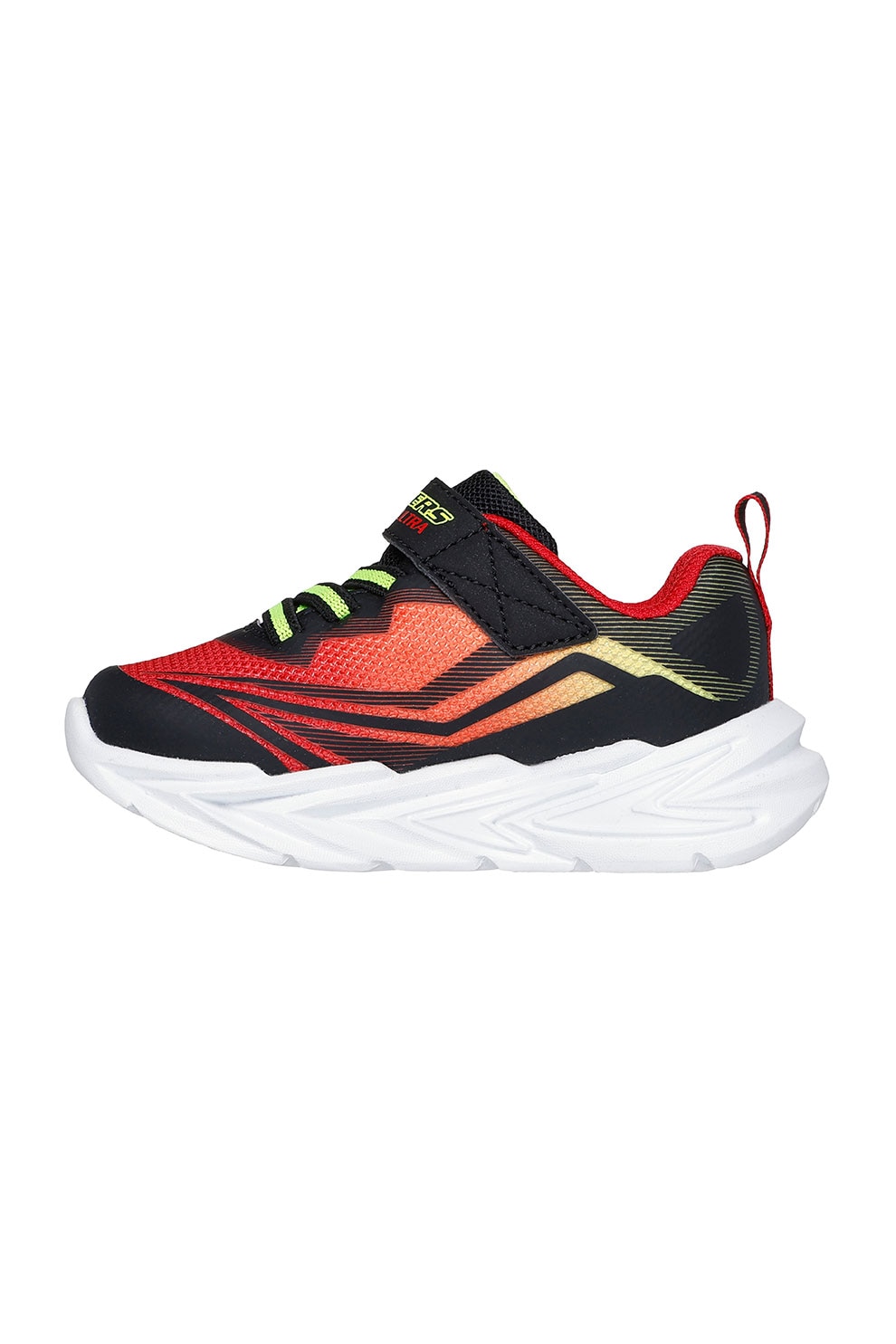 Skechers, Pantofi sport de piele ecologica cu model grafic, Rosu, Negru, 25 EU