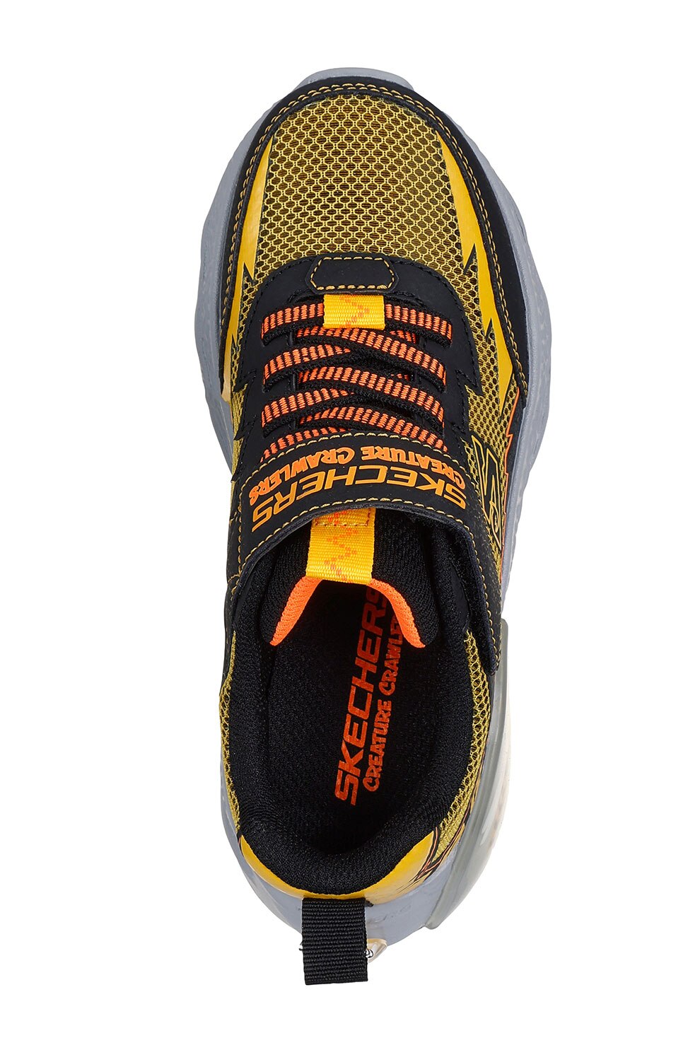 Tak California⚽️  Skechers, Pantofi sport cu velcro, Negru, Portocaliu, 27 EU