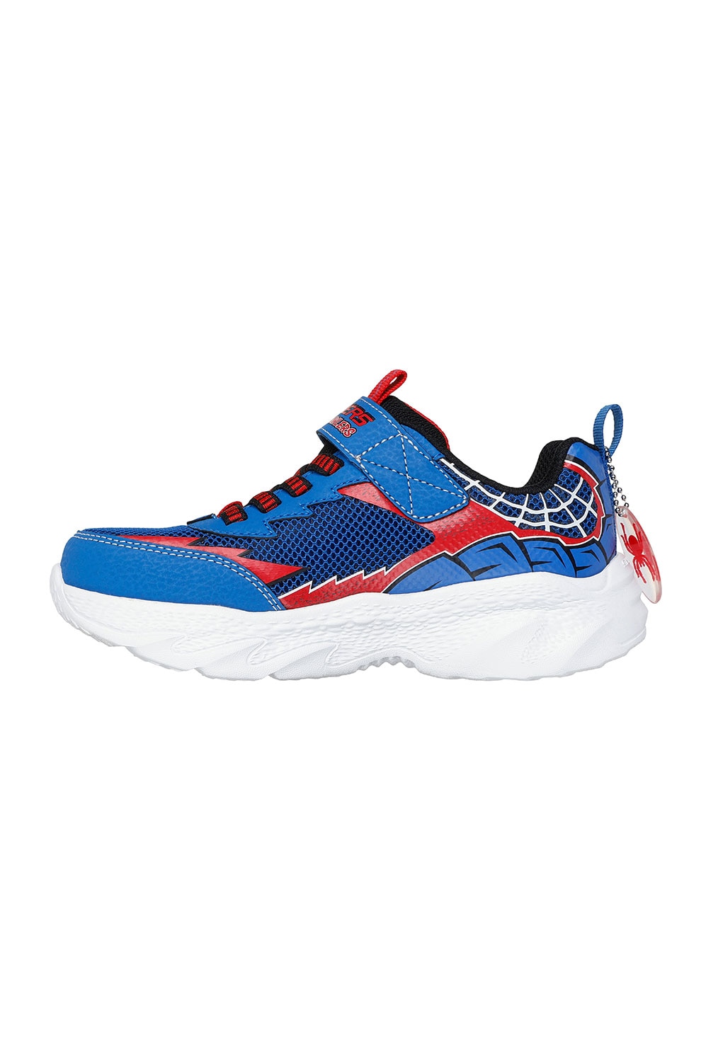 Skechers, Pantofi sport cu velcro, Alb, Albastru, 30 EU