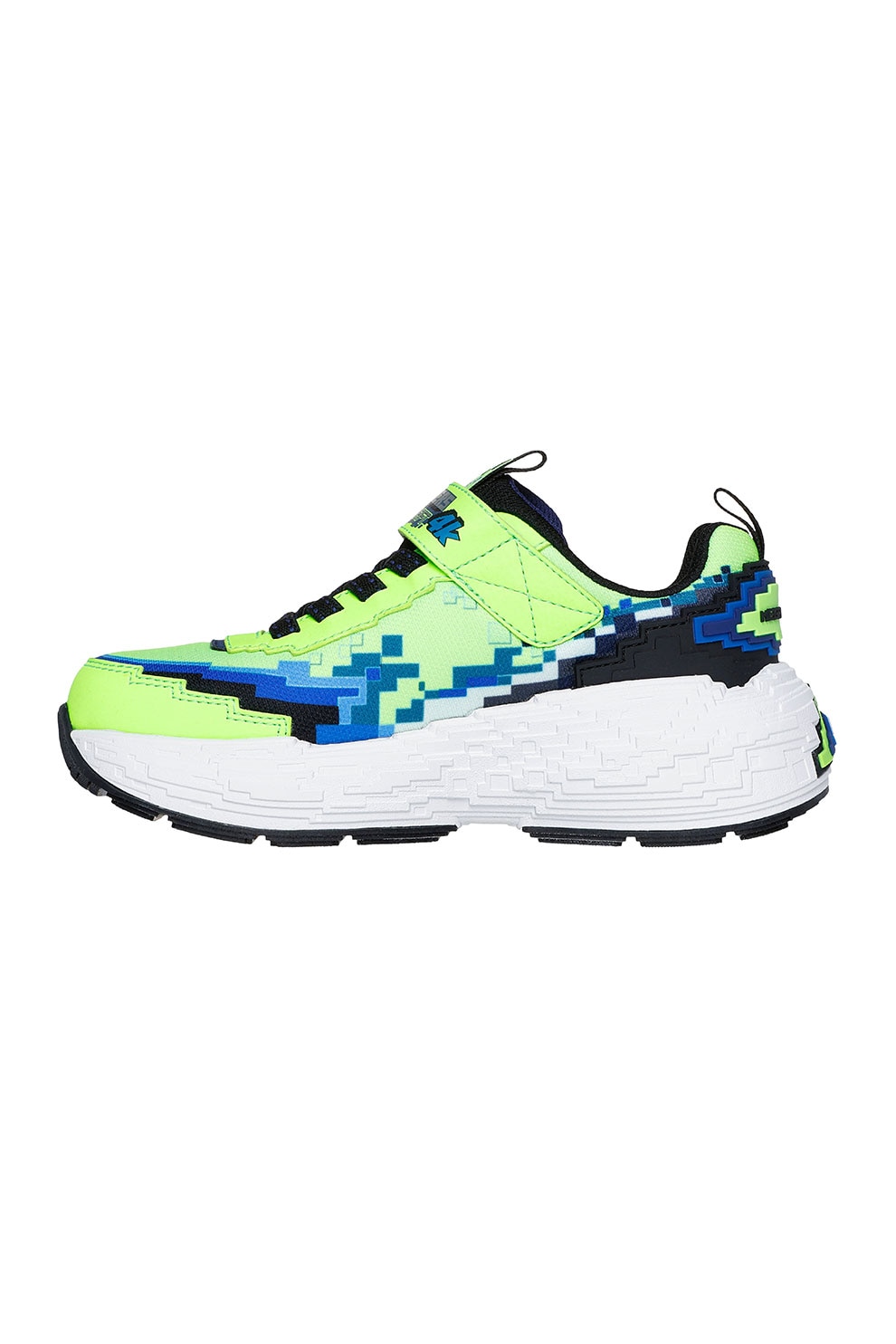 Skechers, Pantofi sport Mega Craft cu velcro, Negru, Verde neon, 30 EU