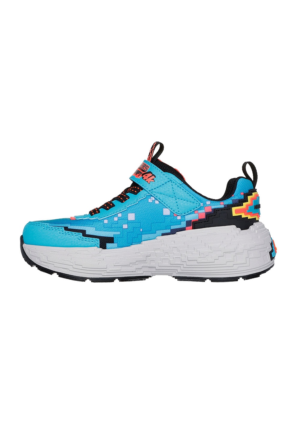 Skechers, Pantofi sport Mega Craft cu velcro, Albastru pastel, Negru, 28.5 EU