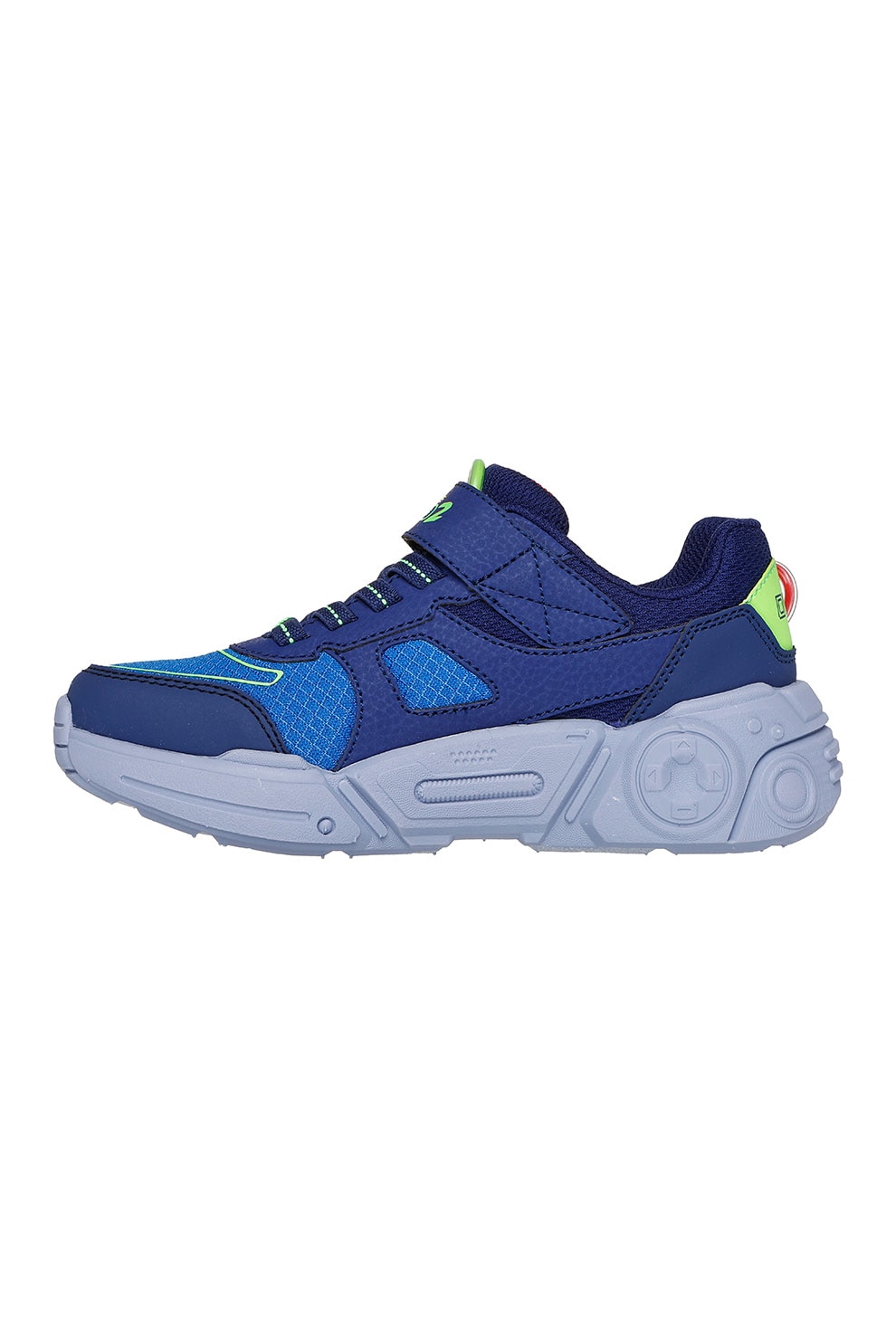 Skechers, Pantofi sport cu velcro Game Kicks: Gametronix, Albastru, 29 EU