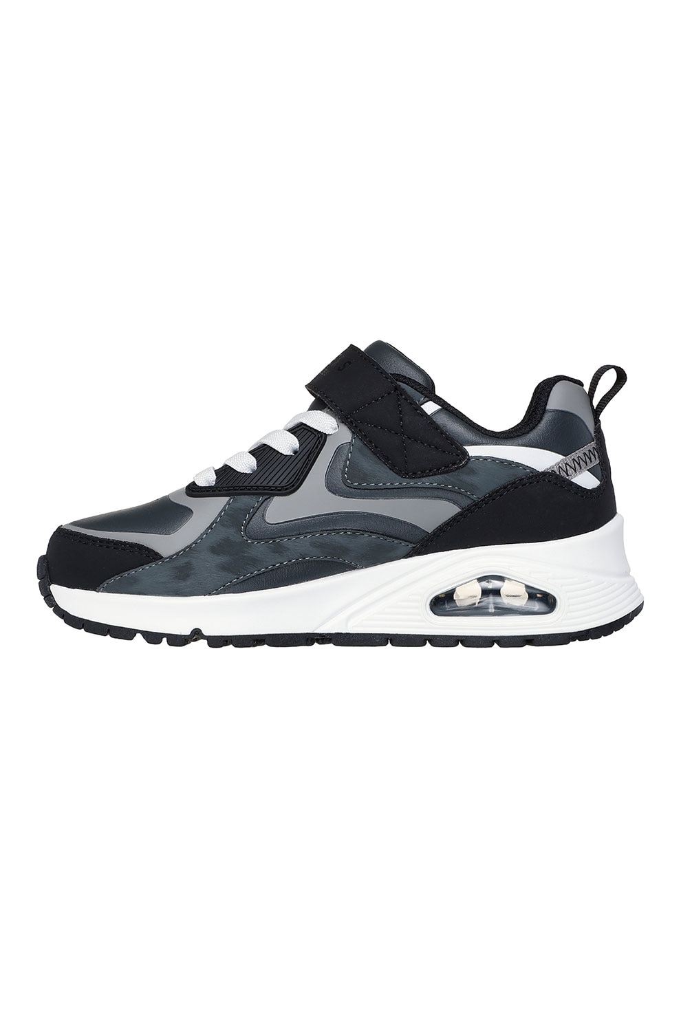 Skechers, Pantofi sport cu velcro Air Cooled Memory Foam, Alb, Negru, 30 EU
