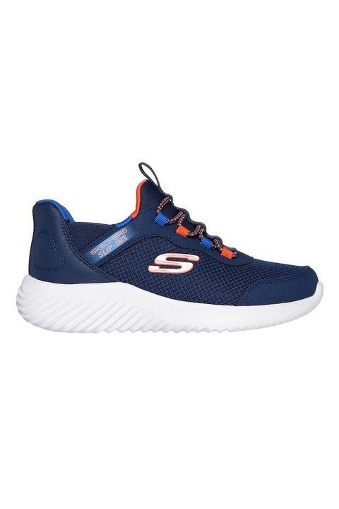 Skechers, Спортни обувки Bounder тип Slip-Ins с лого, Тъмносин, 37 EU