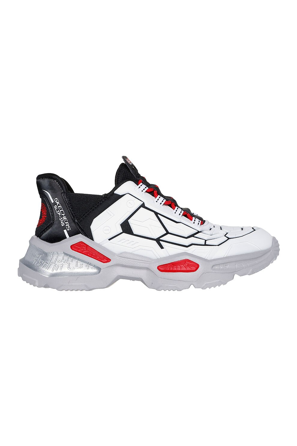 【83cm】SSK mm23mx Skechers, Pantofi sport slip-on cu garnituri din material textil