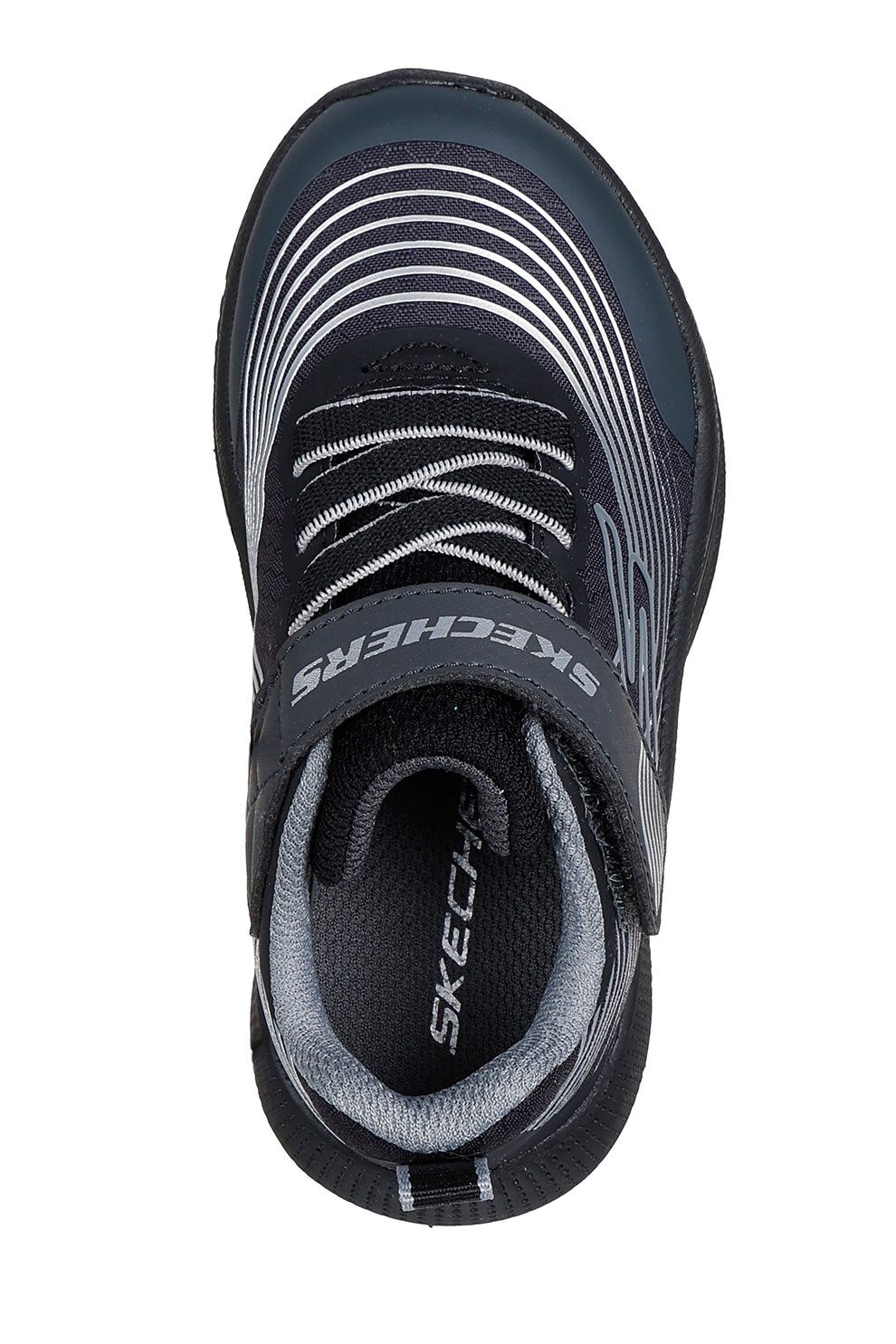 Skechers, Pantofi sport cu velcro si model Microspec Advance, Alb