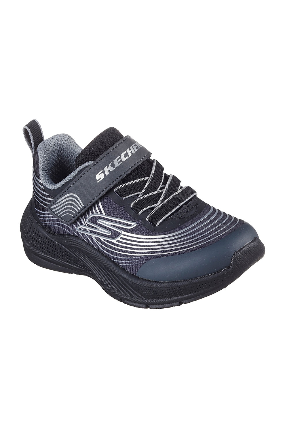 Skechers, Pantofi sport cu velcro si model Microspec Advance, Alb