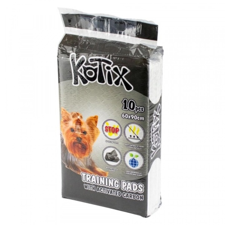 Set 10 covorase absorbante igienice pentru caini Kotix, cu carbon, 60 x 90 cm