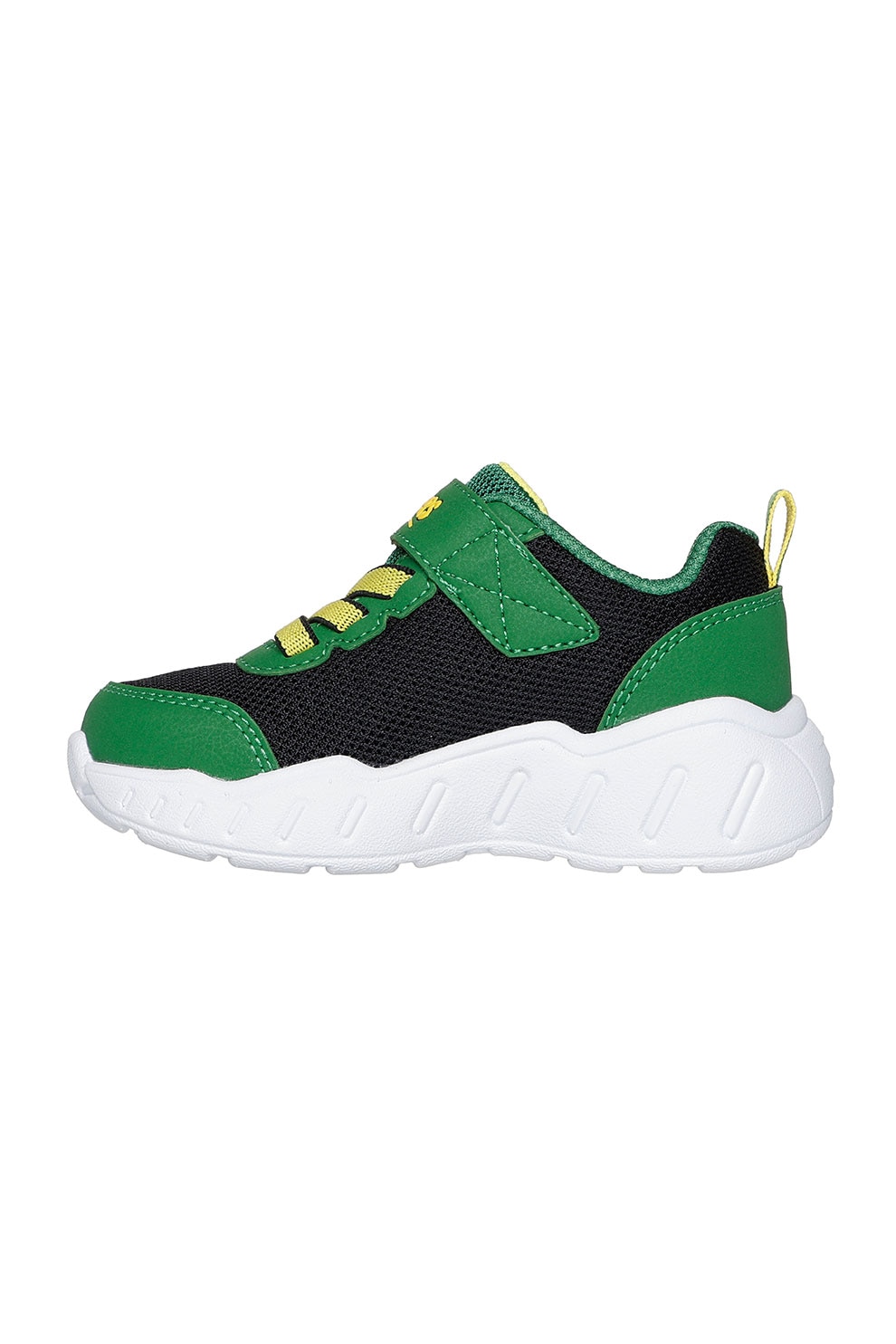 Skechers, Pantofi sport cu model si velcro, Verde, Negru, Albastru, 23 EU