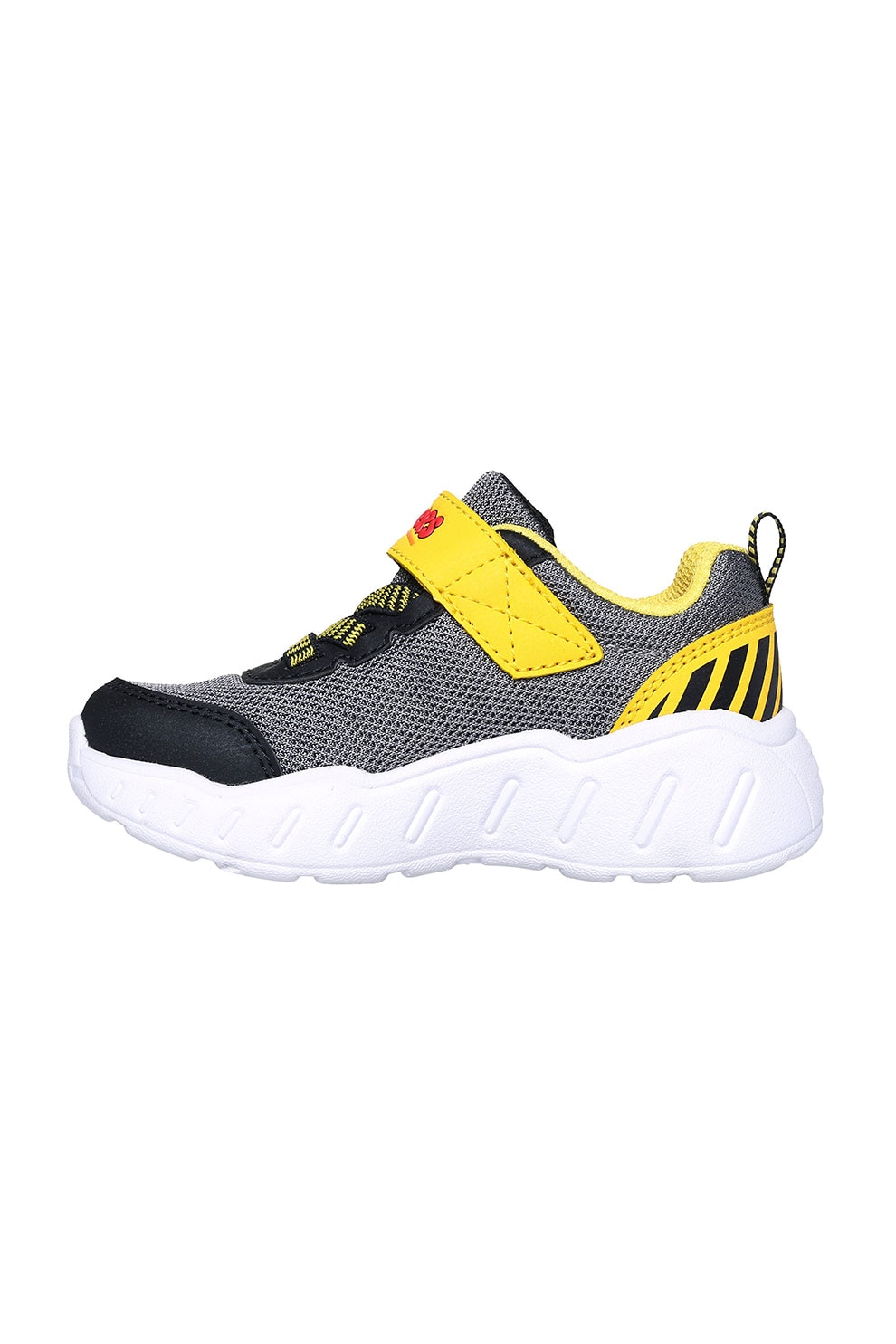 Skechers, Pantofi sport Play Scene cu model si velcro, Negru, Galben, 21 EU