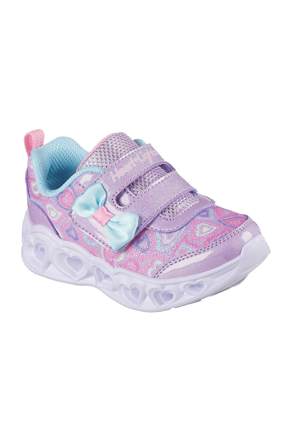 Skechers, Pantofi sport cu velcro si LED-uri Heart Lights