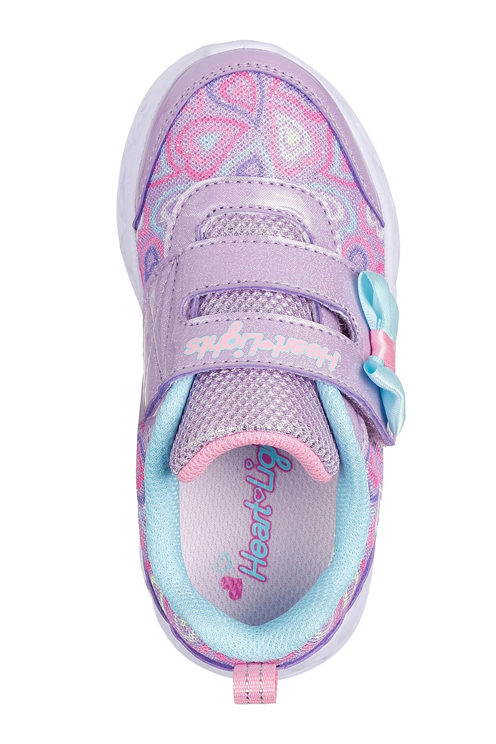 Skechers, Pantofi sport cu velcro si LED-uri Heart Lights