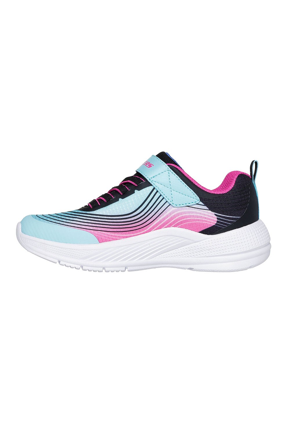 Skechers, Pantofi sport cu velcro Microspec Advance, Albastru deschis, Bleumarin, 28.5 EU