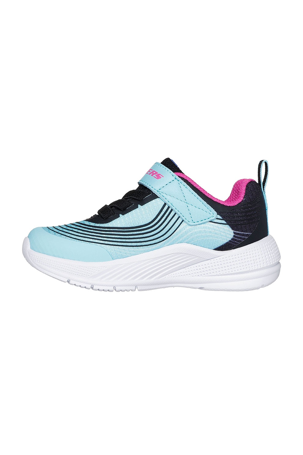 Skechers, Pantofi sport cu velcro Microspec Advance, Albastru deschis, Bleumarin, 21 EU