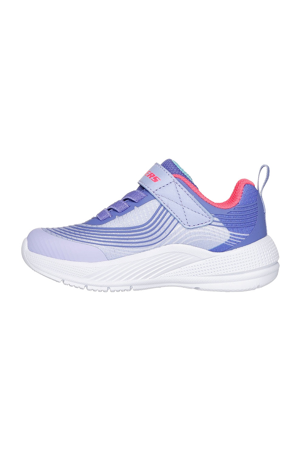 Skechers, Pantofi sport cu velcro Microspec Advance, Albastru lavanda, 22 EU