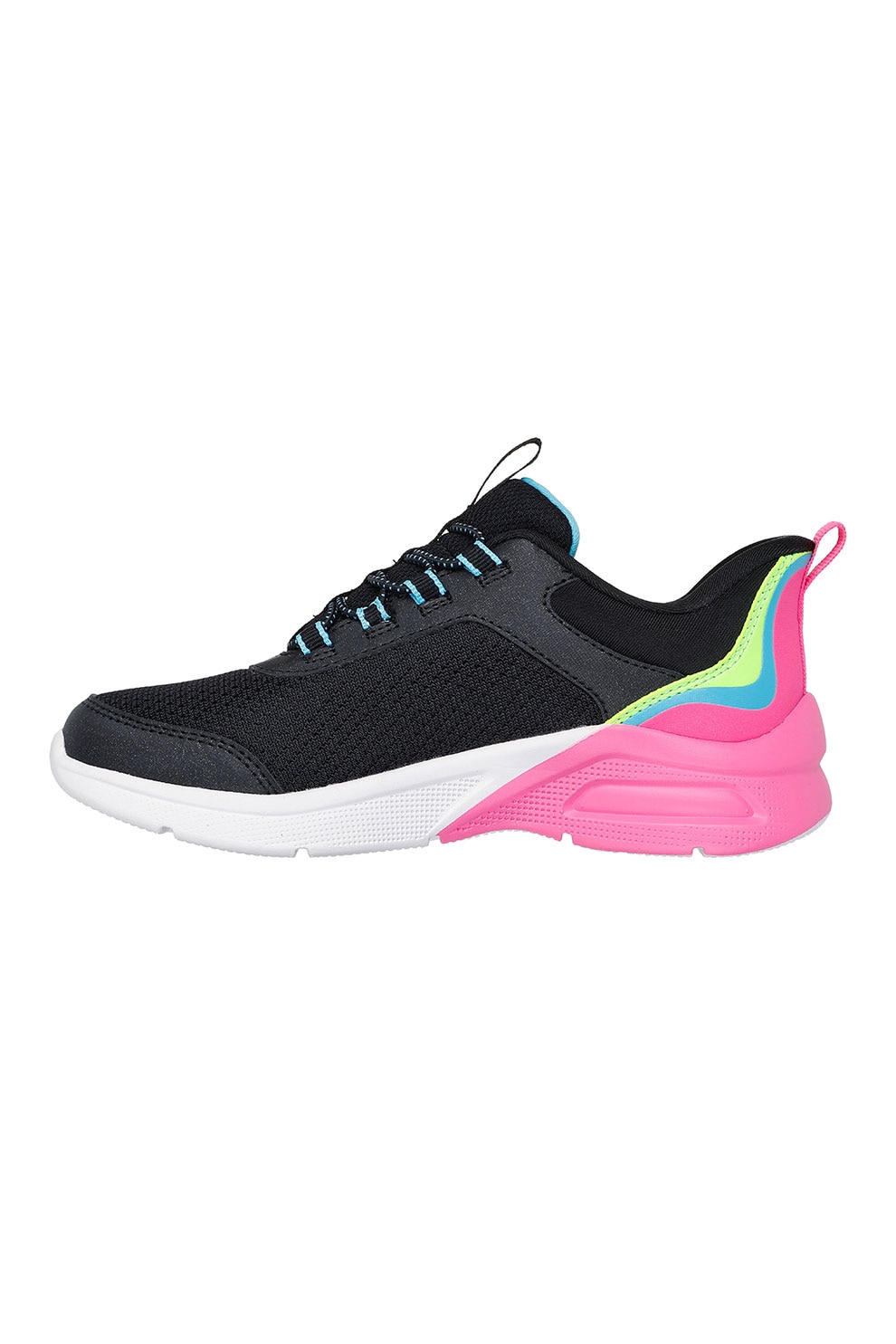 Skechers, Pantofi sport slip-ins Microspec Max - Color Trifect, Negru, Roz, 31 EU