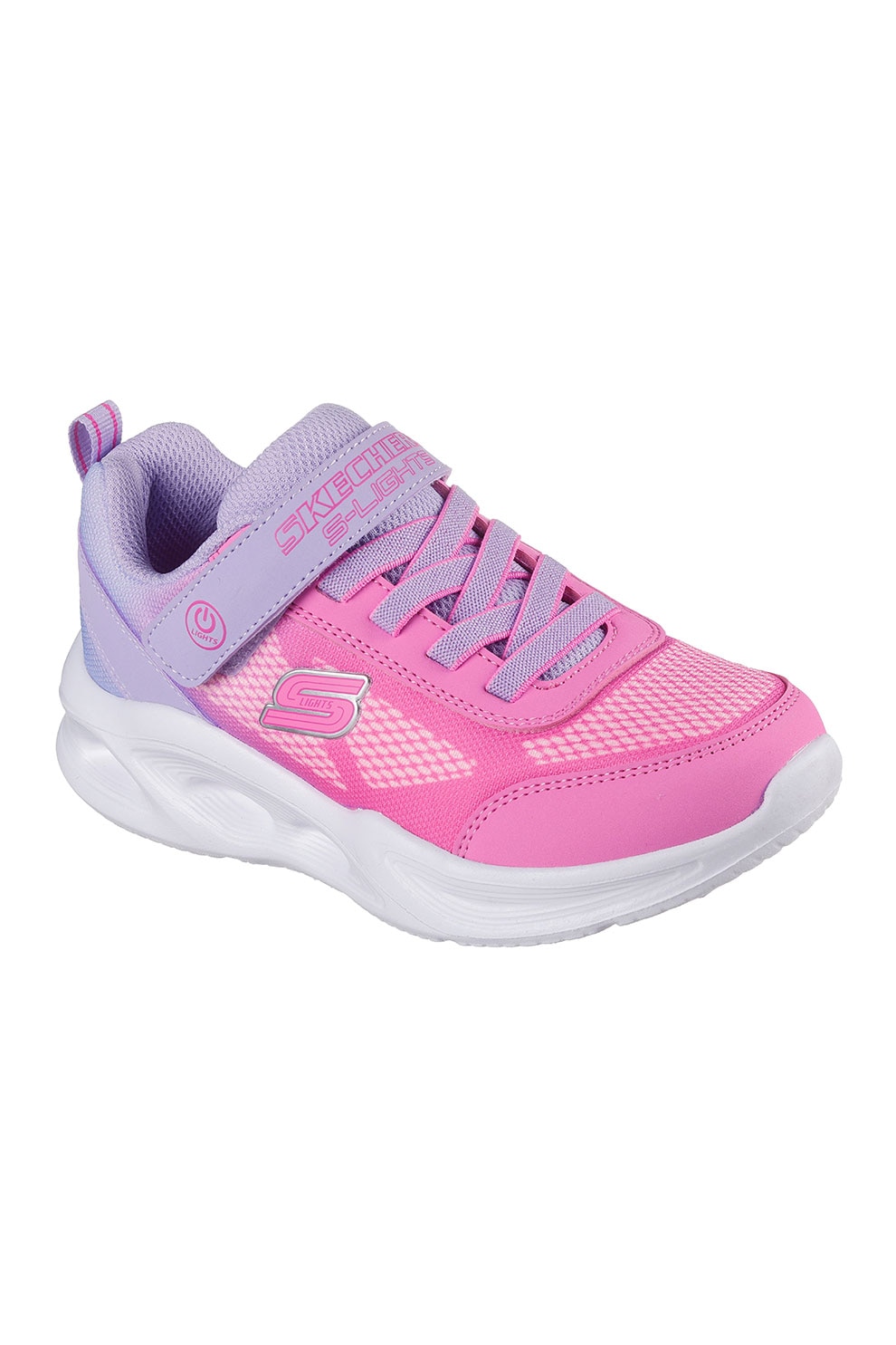 Skechers, Pantofi sport S-Lights Sola Glow LED, Albastru lavanda