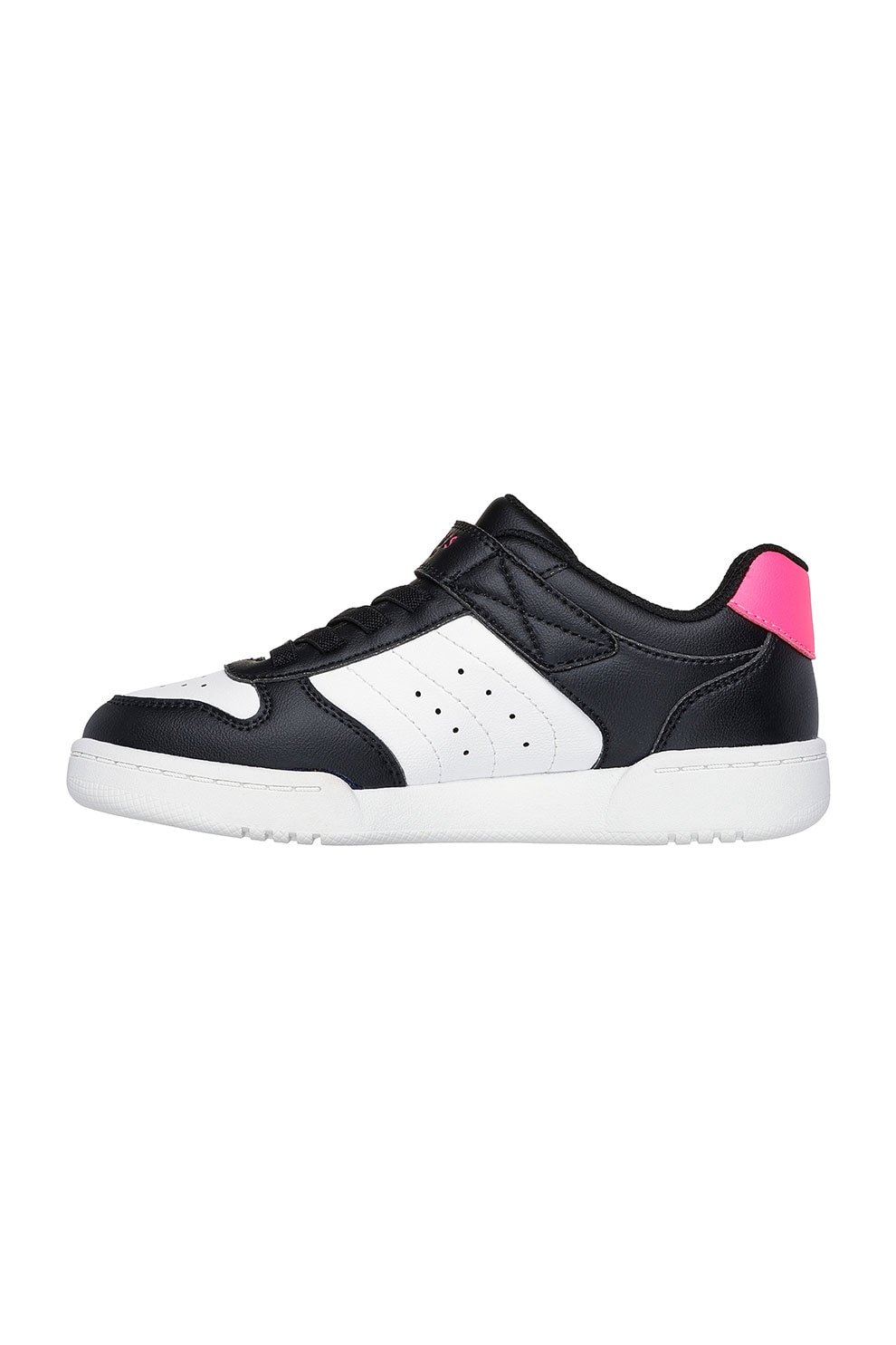 Skechers, Pantofi sport Quick Street de piele ecologica cu velcro, Negru, 29 EU